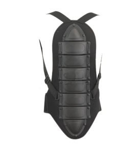 Black Segmented Motorcycle Back Protector – Adjustable Strap Spine Guard Armor