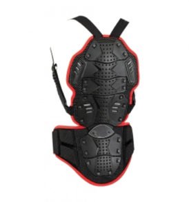Red-Trimmed Motorcycle Back Spine Protector – Ventilated High-Impact Armor Guard