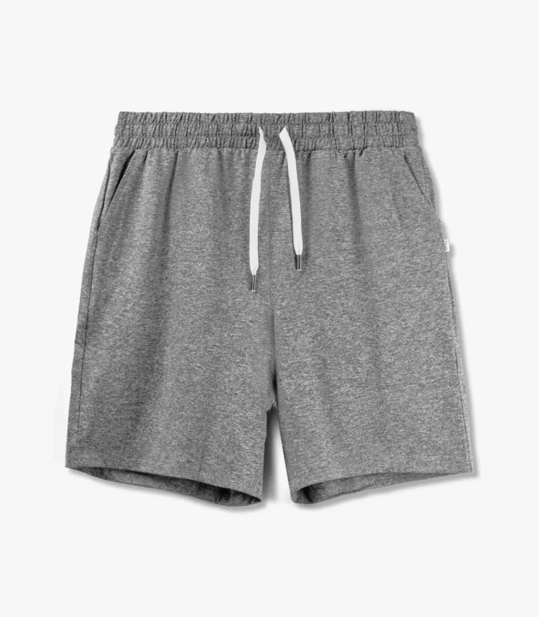 Men's Heather Grey Casual Sweat Shorts – Drawstring Fleece Athletic Shorts