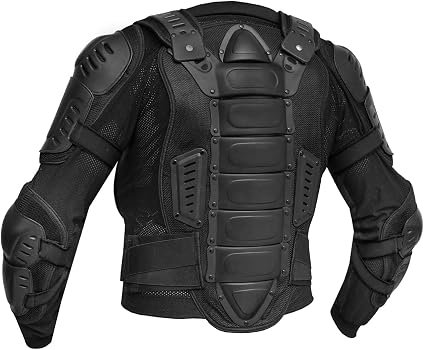 Heavy-Duty Motorcycle Spine Protector Jacket – Full Back & Elbow Armor Shirt