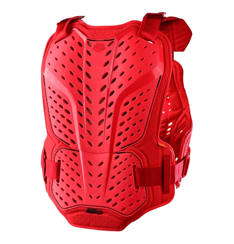 Red Motocross Chest Protector Vest – Lightweight Perforated Roost Deflector