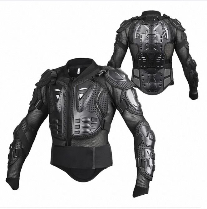 Full Body Motorcycle Armor Jacket – PE Shell & EVA Protective Mesh Shirt
