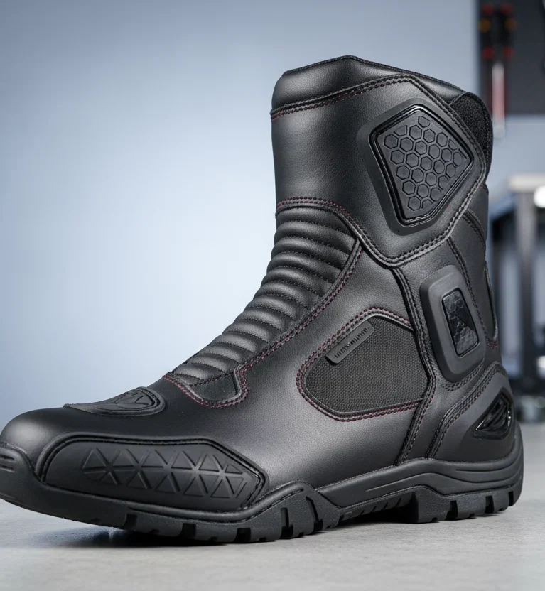Men’s Waterproof Sport-Touring Motorcycle Boots – Armor Reinforced Mid-Calf Riding Boots