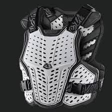White & Black Motocross Chest Protector – Breathable Ventilated Off-Road Roost Guard
