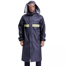 Men’s Heavy-Duty Long Waterproof Raincoat – Reflective High-Vis Hooded Rain Gear Suit