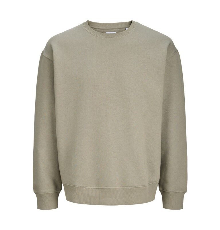 Men’s Sage Green Classic Fit Crewneck Sweatshirt – Plain Fleece Pullover