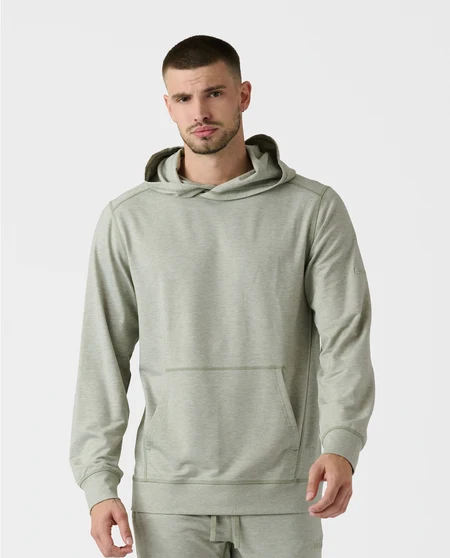 Men’s Sage Thyme Heather Lightweight Athletic Pullover Hoodie – Soft Performance Hooded Sweatshirt